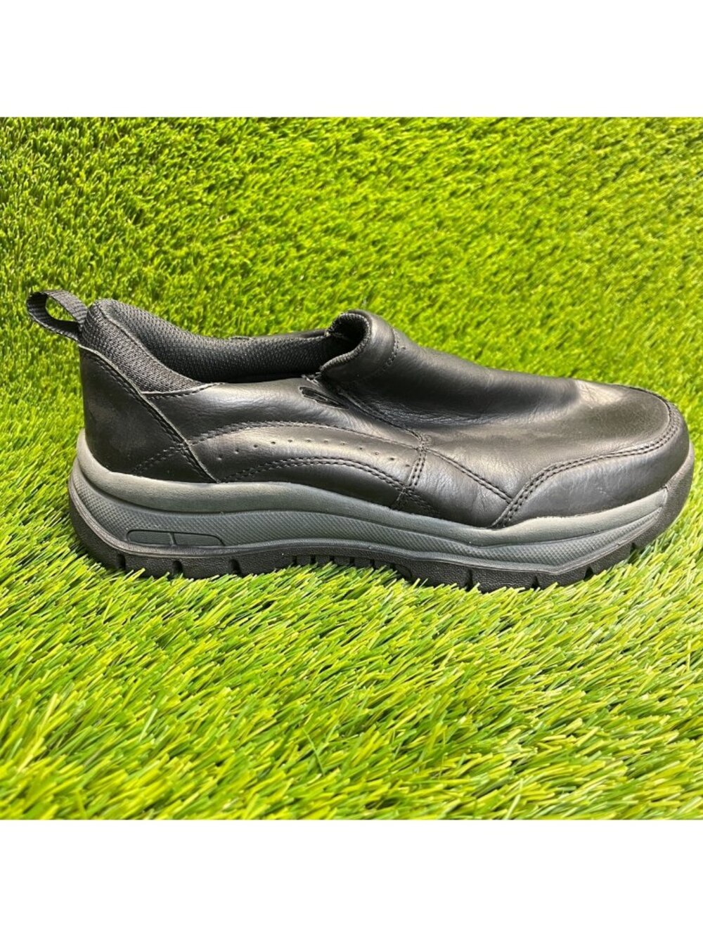 Dr. Scholl's Vail Mens Size 8E Black Gray Casual Classic‎ Walking Slip On Shoes